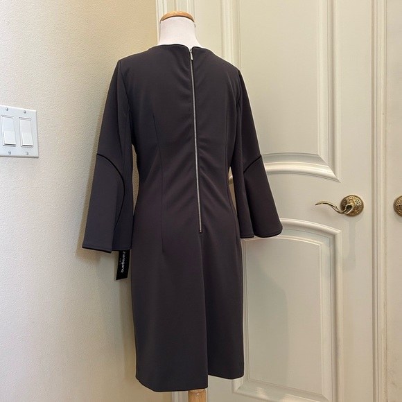 NWT Sharagano dark gray color knit dresss with bell sleeves - Picture 3 of 4